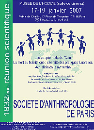 Société Anthropologique de Paris - Journées 2007