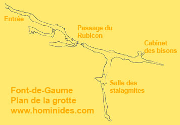 Font de Gaume - Plan de la grotte