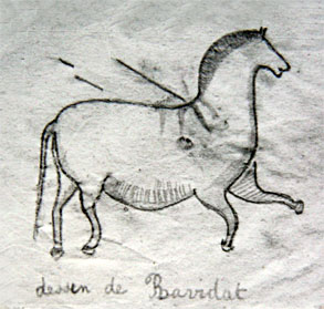 Dessin de Ravidat sur le cheval de Lascaux