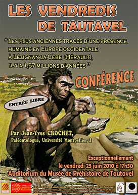 Conférence Plus ancienne trace de présence humaine à Lézignan