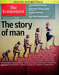 Evolution de l'homme - Une du journal "Economist" en 2005