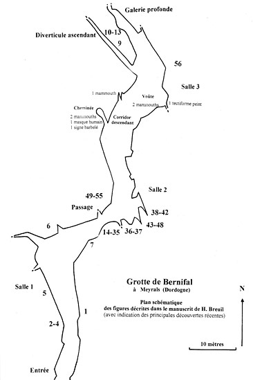 Plan de la grotte de Bernifal