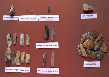 Outils et silex de la grotte de Commarque