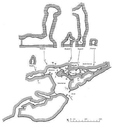 Plan de la grotte de Commarque