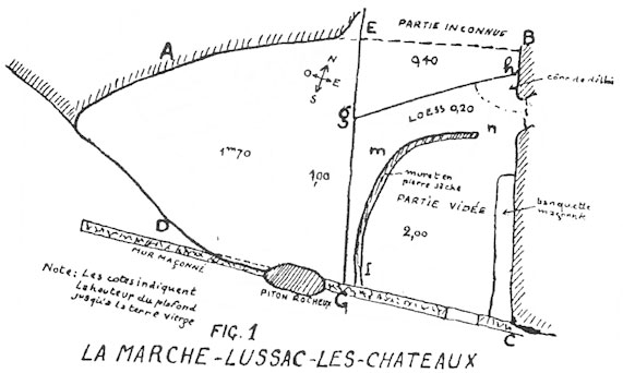 Plan de la grotte de la Marche à Lussac les Chateaux