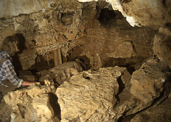 Fond de la grotte du Vallonnet