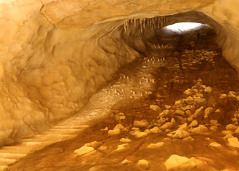 Cône d'boulement à l'entrée de la découverte de Lascaux