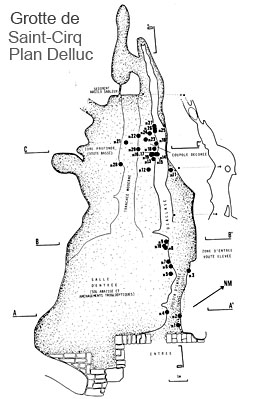 Plan de la grotte de Saint-Cirq 