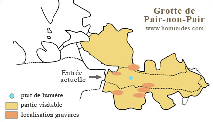 Plan de la grotte de Pair-non-Pair