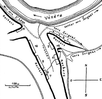 Plan du site de Castel Merle 