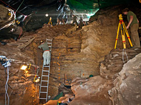 Fouilles à l'intérieur du site de Pinnacle Point